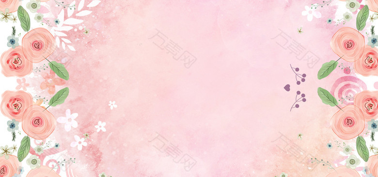 小花文艺粉色服装背景图