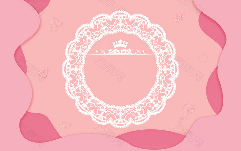 粉色浪漫唯美婚礼背景板海报背景素材