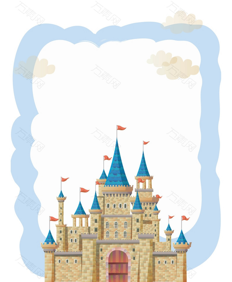 矢量卡通城堡背景素材