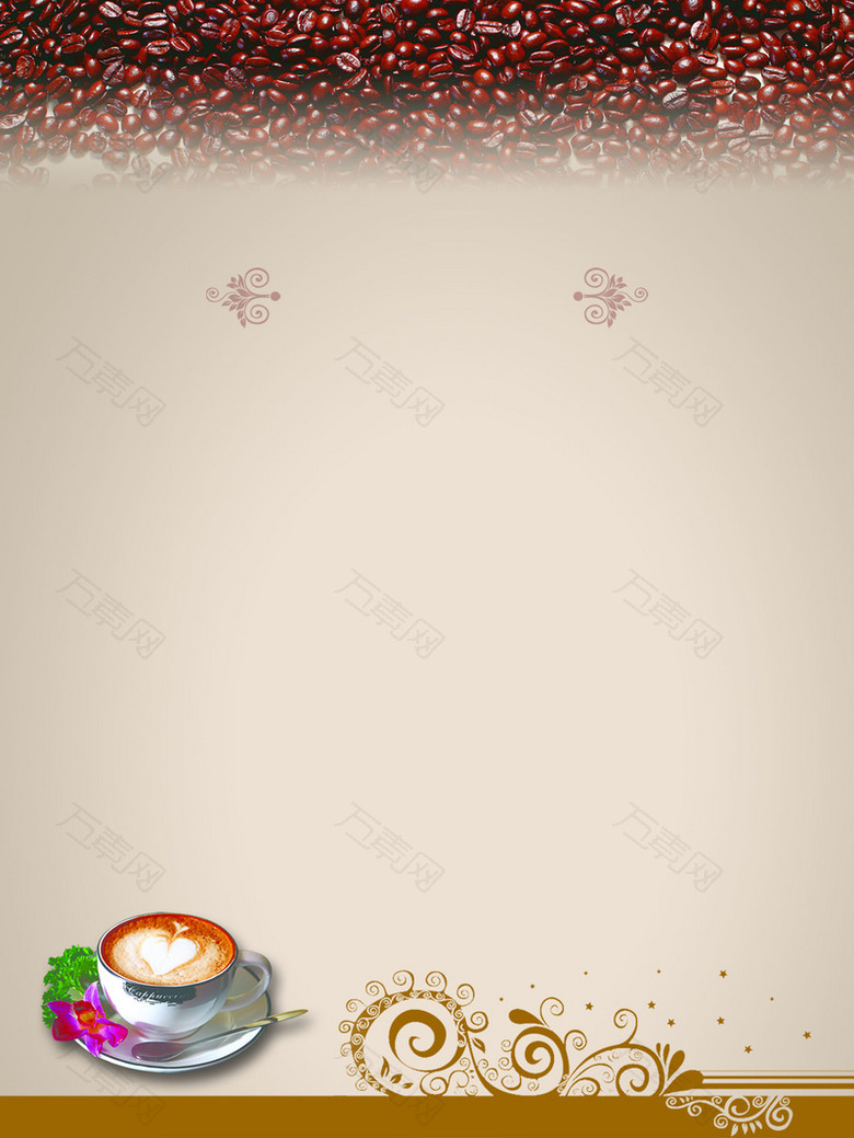 咖啡点餐单花纹背景