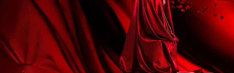 红色丝绸质感红酒背景banner