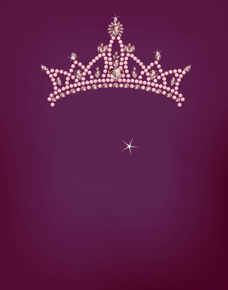 矢量梦幻紫色质感皇冠背景素材