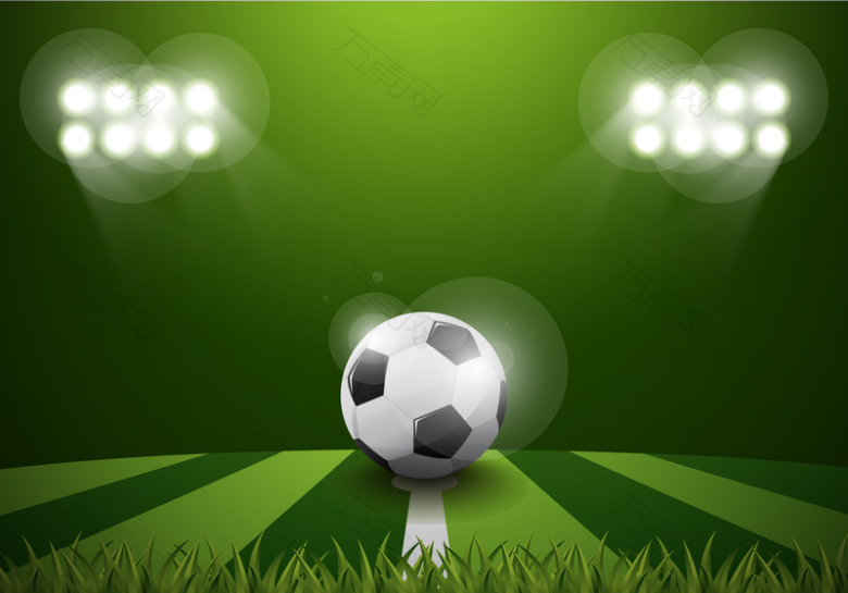 绿色背景足球运动会平面广告