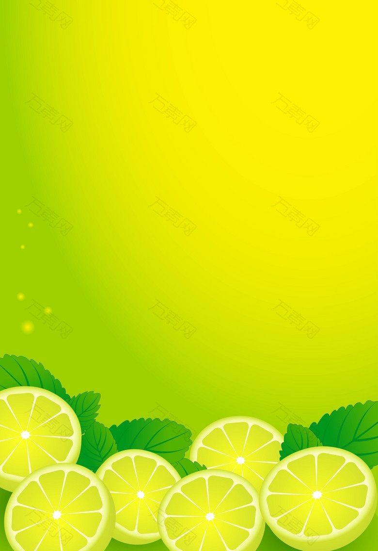 矢量绿色青柠檬背景