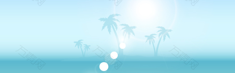 几何椰子树夏季促销banner背景