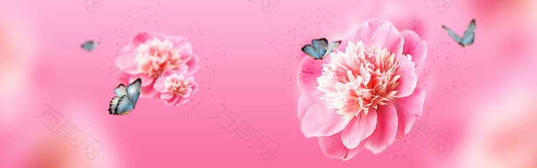 38妇女节清新粉色淘宝海报背景