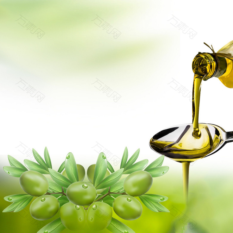 简约橄榄油食品PSD分层主图背景素材