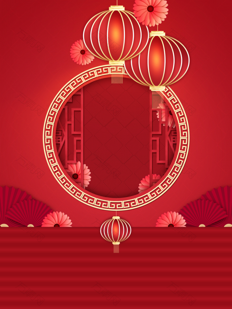 春节灯笼边框背景图