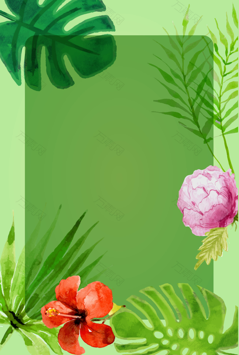 热带植物海报背景