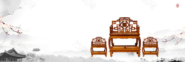 木式椅子中式传统banner