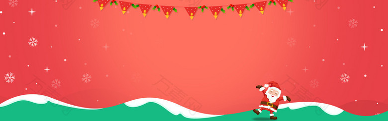 圣诞节红色电商促销banner背景海报