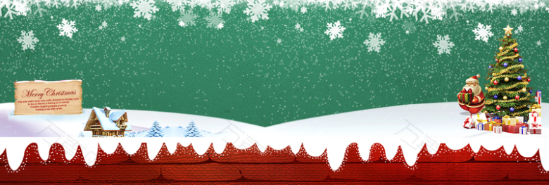圣诞节卡通童趣手绘红绿淘宝banner