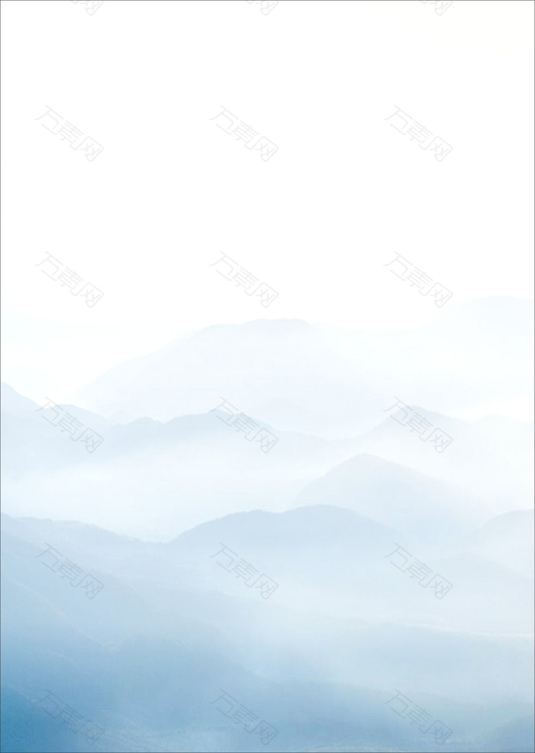 蓝色中国风山峰背景