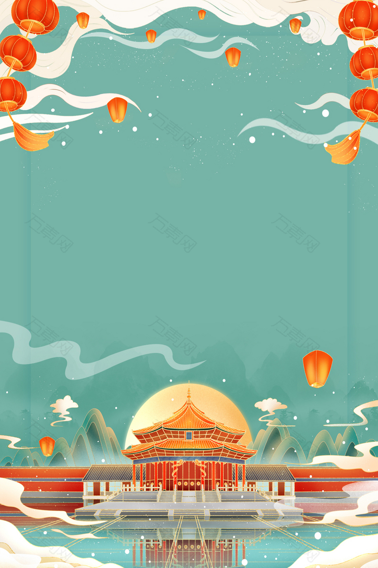 国潮春节背景图元素