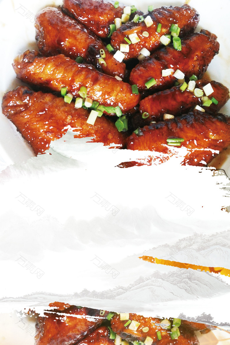 中国风中华味道美食美味烤鸡翅