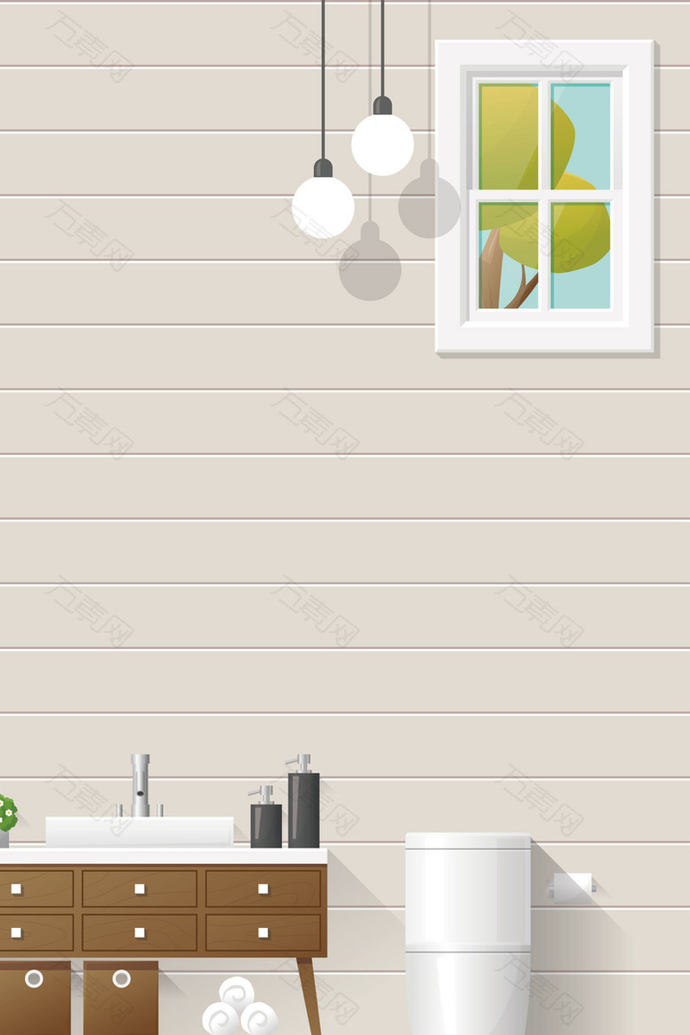 白色现代简约室内装修海报背景素材