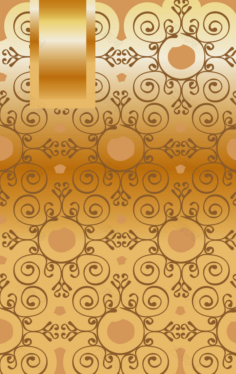 欧式复古金色质感植物花纹封面海报背景