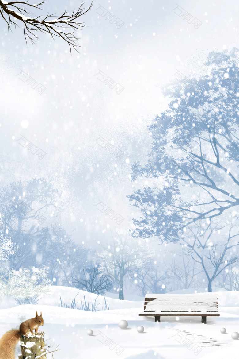 雪地文艺小清新文艺手绘banner