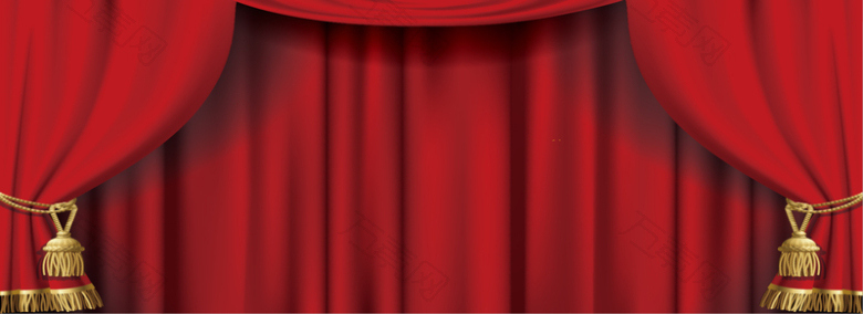 红色舞台幕布背景