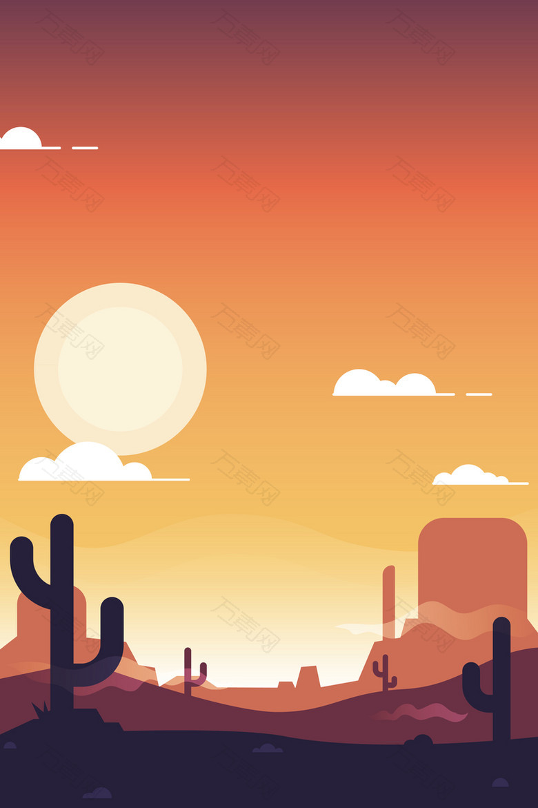 简约干旱沙漠风景背景图
