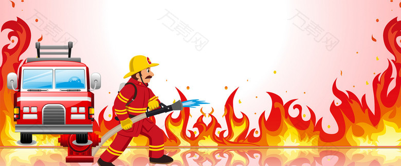 注重消防安全卡通背景