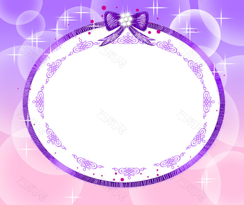 紫色蝴蝶结装饰边框背景