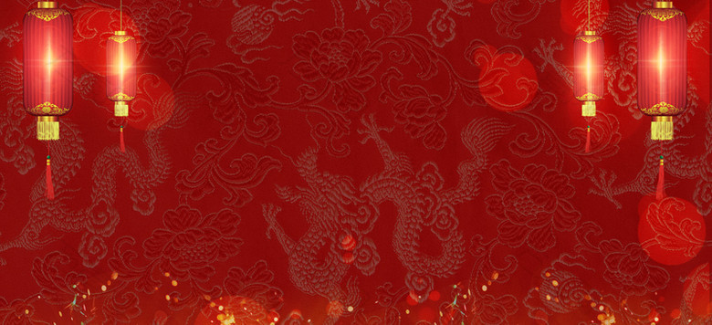 新年红色灯笼狂欢淘宝海报背景