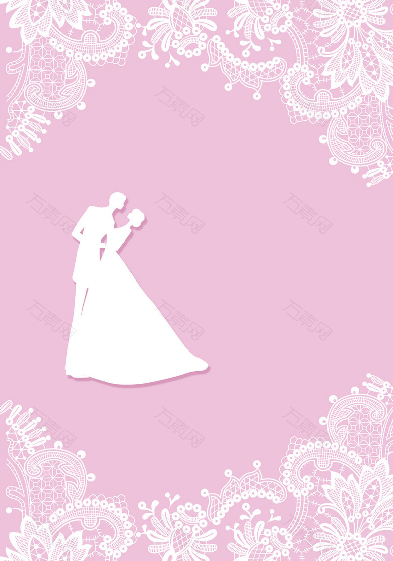 粉色婚礼迎宾水牌海报背景