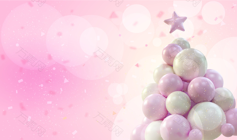 粉色气球星星圣诞节背景素材