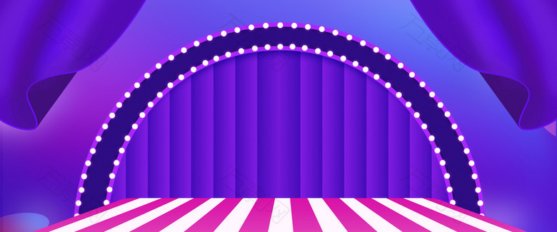 双11拱门几何紫色banner