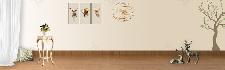 简约欧美现代风实木欧式床家具首页全屏海报