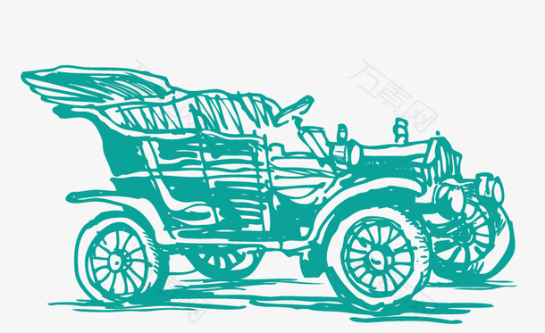 矢量素描中世纪汽车