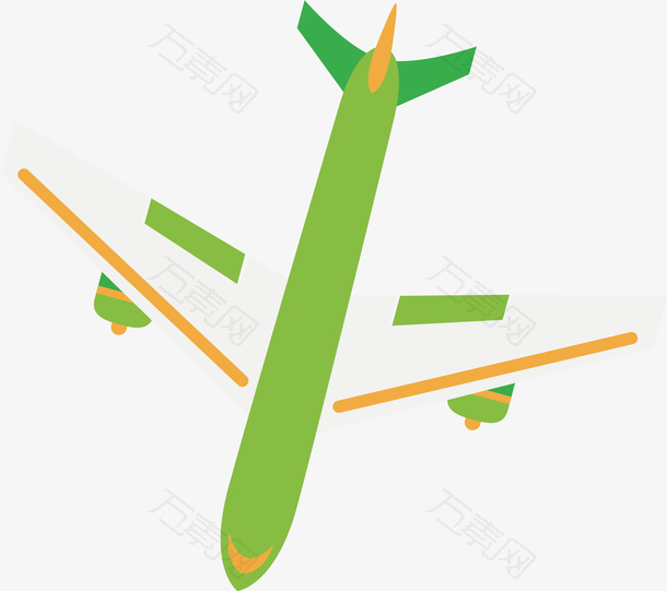 矢量图绿色的飞机模型