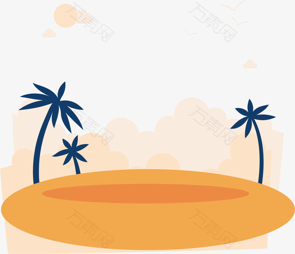 矢量图沙滩椰树图