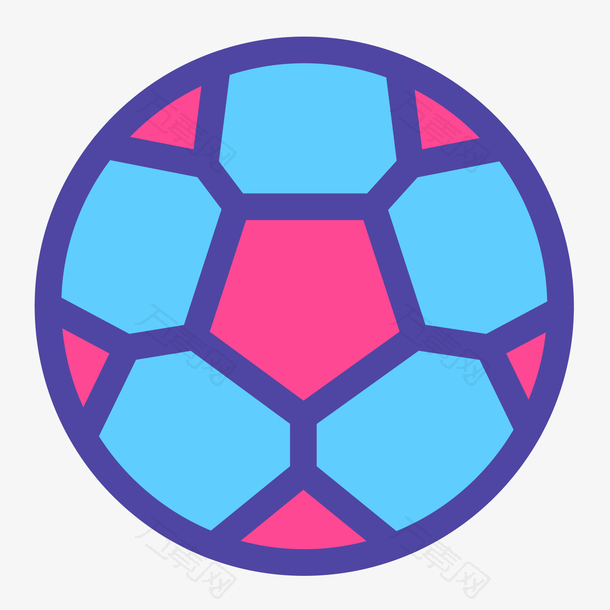 彩色手绘圆弧足球元素
