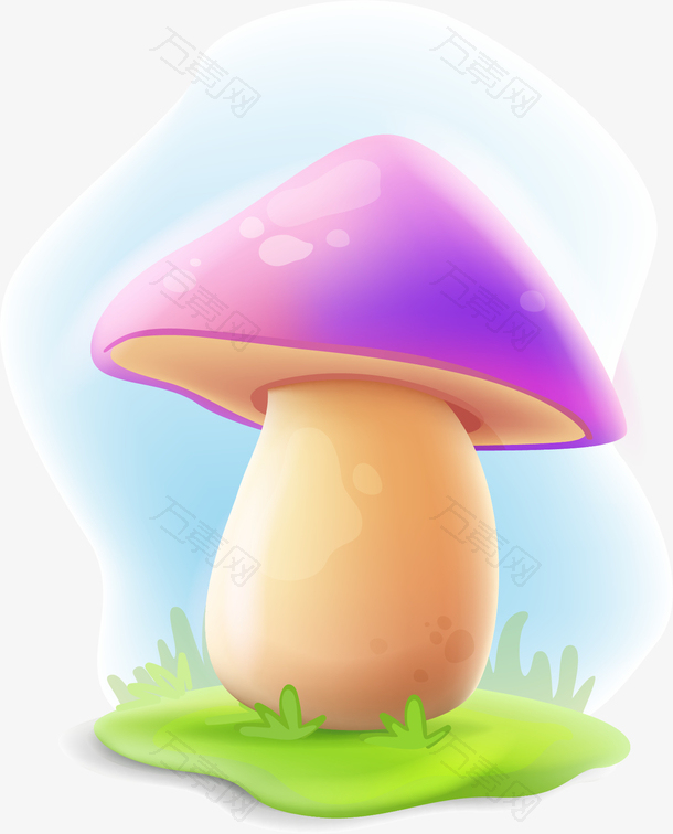 水彩卡通蘑菇