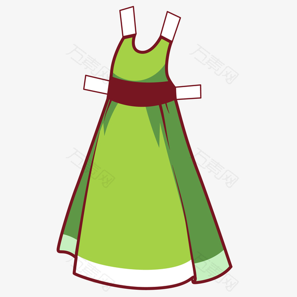 卡通绿色的连衣裙设计