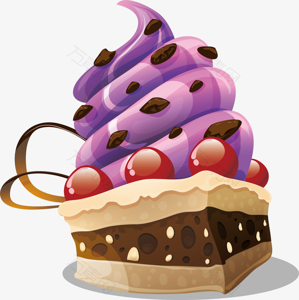 紫色的沙河蛋糕卡通