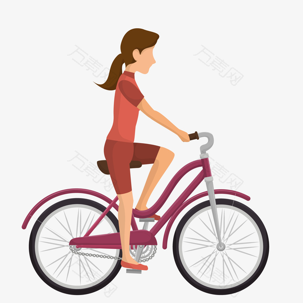 骑自行车的女性人物