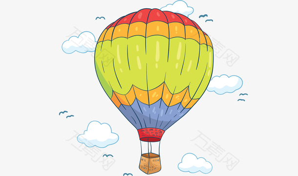 儿童节彩色热气球