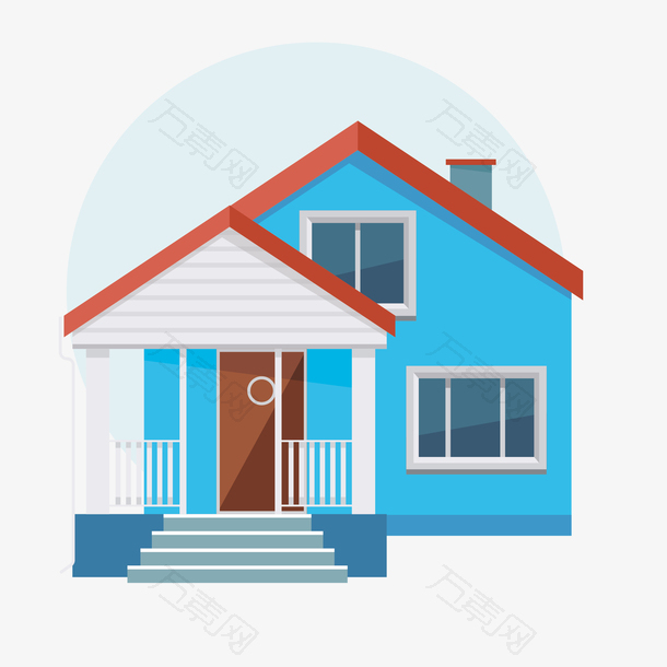 卡通蓝色房屋设计