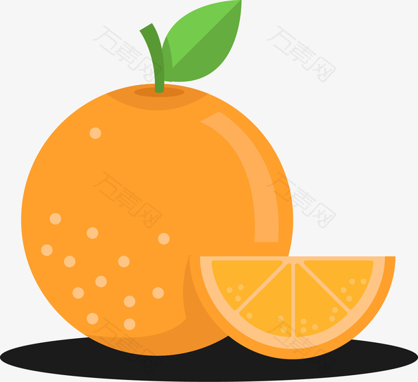 矢量图水彩橙子食物