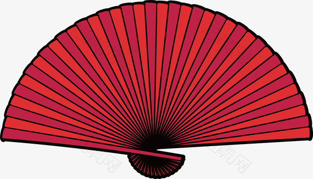 红色中国风折扇