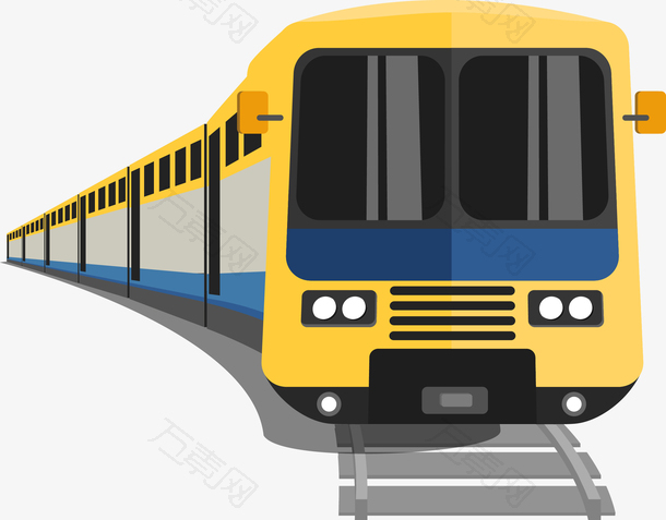 黄色卡通火车素材图