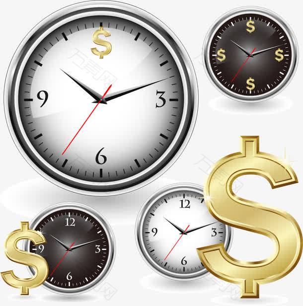 时间金钱商务矢量图 时间与金钱 