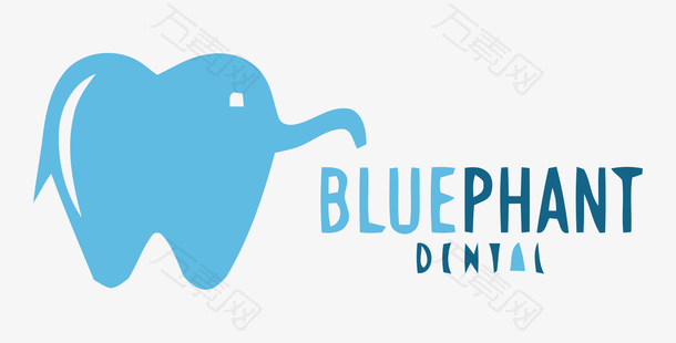 牙齿与大象结合logo创意设计