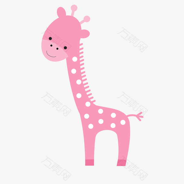 一只可爱的粉色长颈鹿