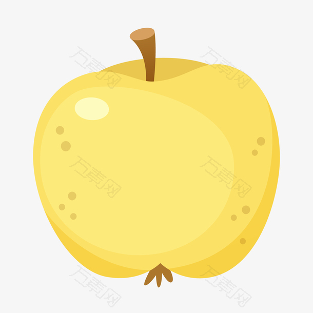 一个手绘的金帅苹果