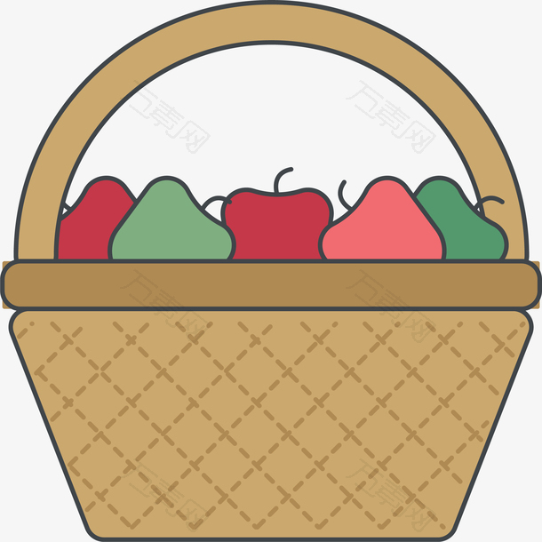 卡通水果篮生活图标