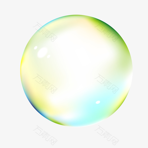 圆形水珠玻璃透明彩色矢量